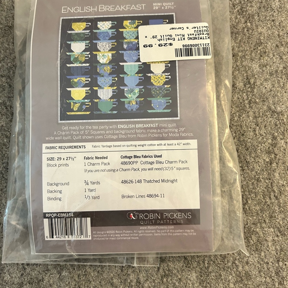 English Breakfast Mini Quilt Kit